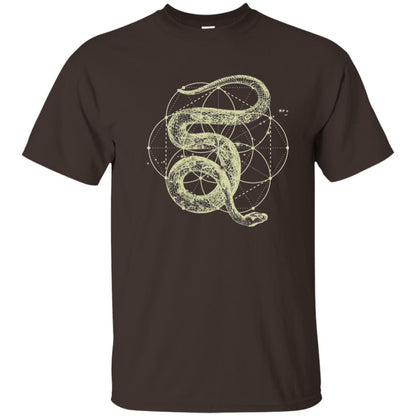 Sacred Geometry Seed Of Life Snake T-shirt Dark Chocolate