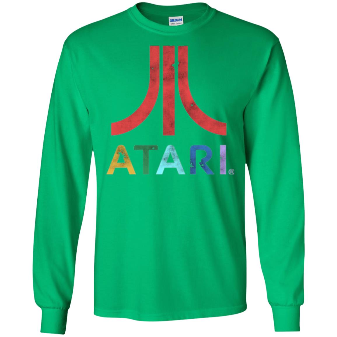 Colorful Retro Atari Gaming Logo T-shirt Irish Green
