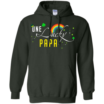 One Lucky Papa St. Patrick_s Day T-shirt Forest Green