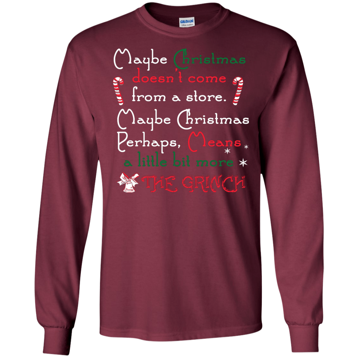 Christmas T-shirt Maybe Christmas Doesn't Come From A Store Maroon