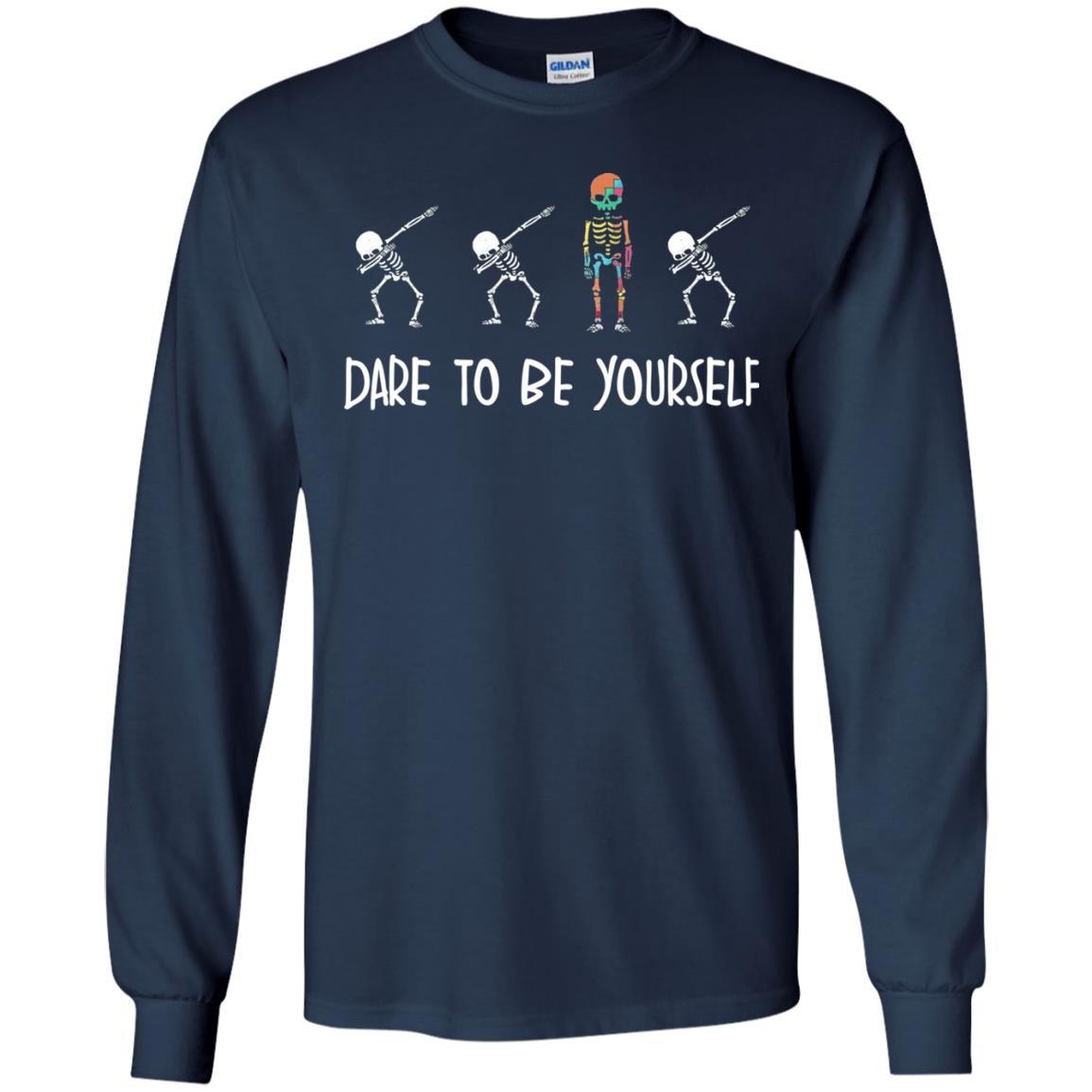 Dare To Be Yourself Autism Awareness T-shirt Navy