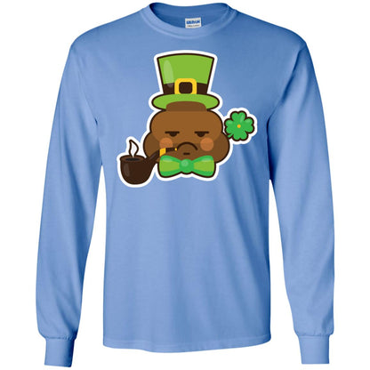 Saint Partick's Day T-shirt Leprechaun Poop Emoji With Patrick Hat Carolina Blue