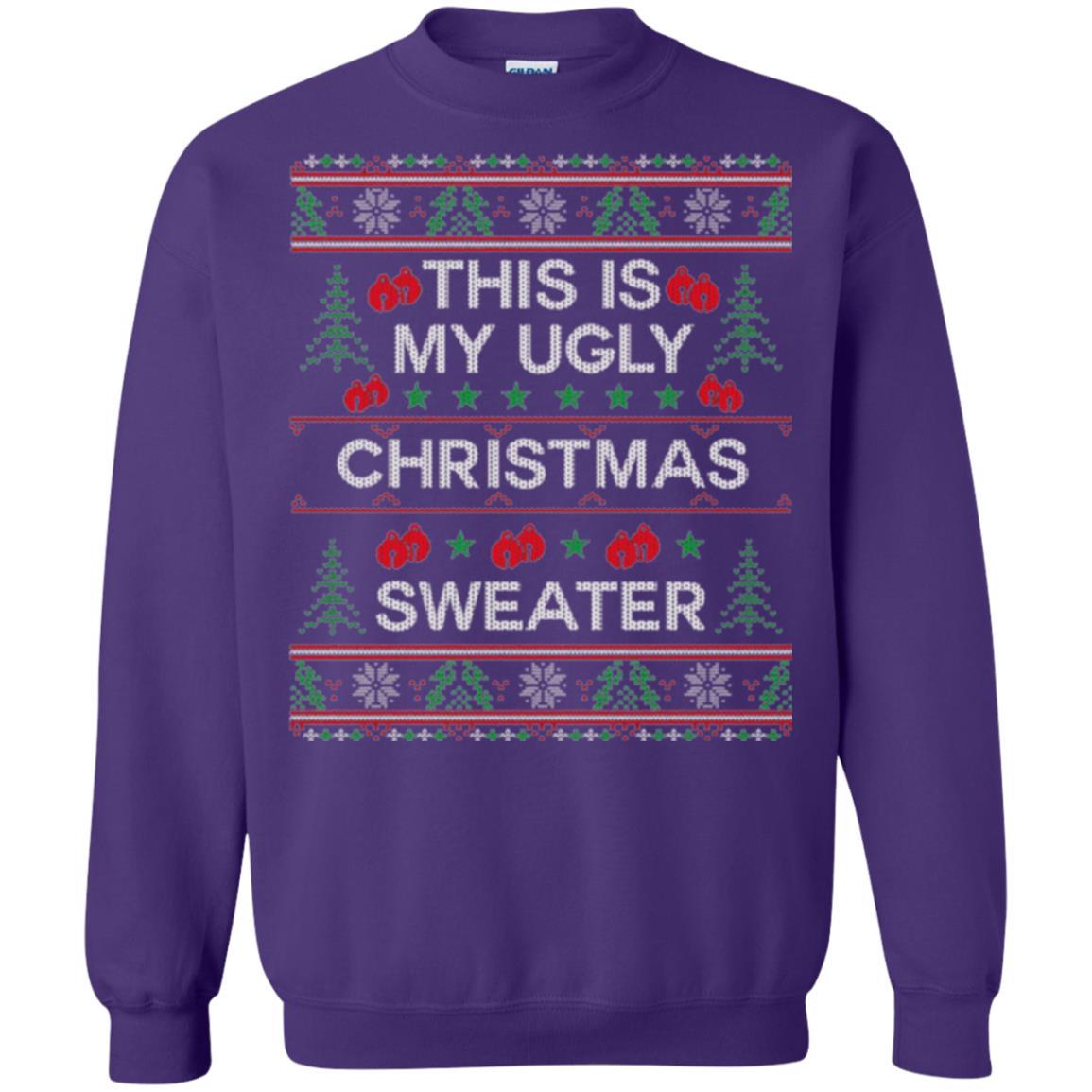 Christmas T-shirt This Is My Ugly Christmas Sweater Purple