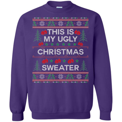 Christmas T-shirt This Is My Ugly Christmas Sweater Purple