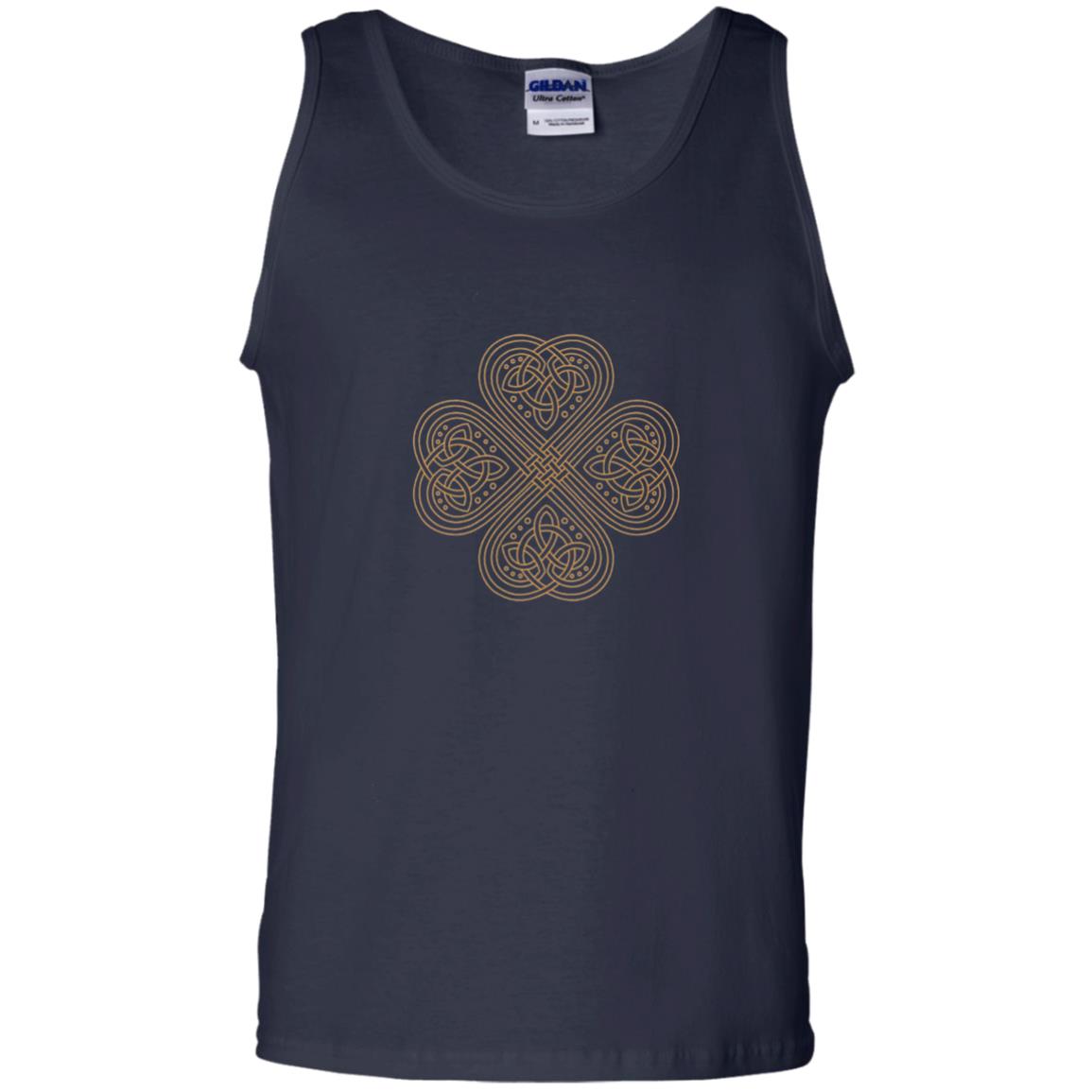 Irish Celtic Gold Knot Patricks Day Shirt Navy