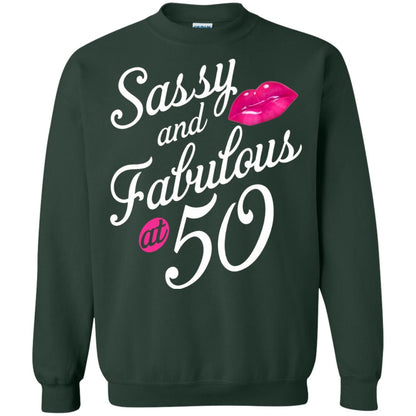 50th Birthday T-shirt Sassy And Fabulous At 50 Forest Green
