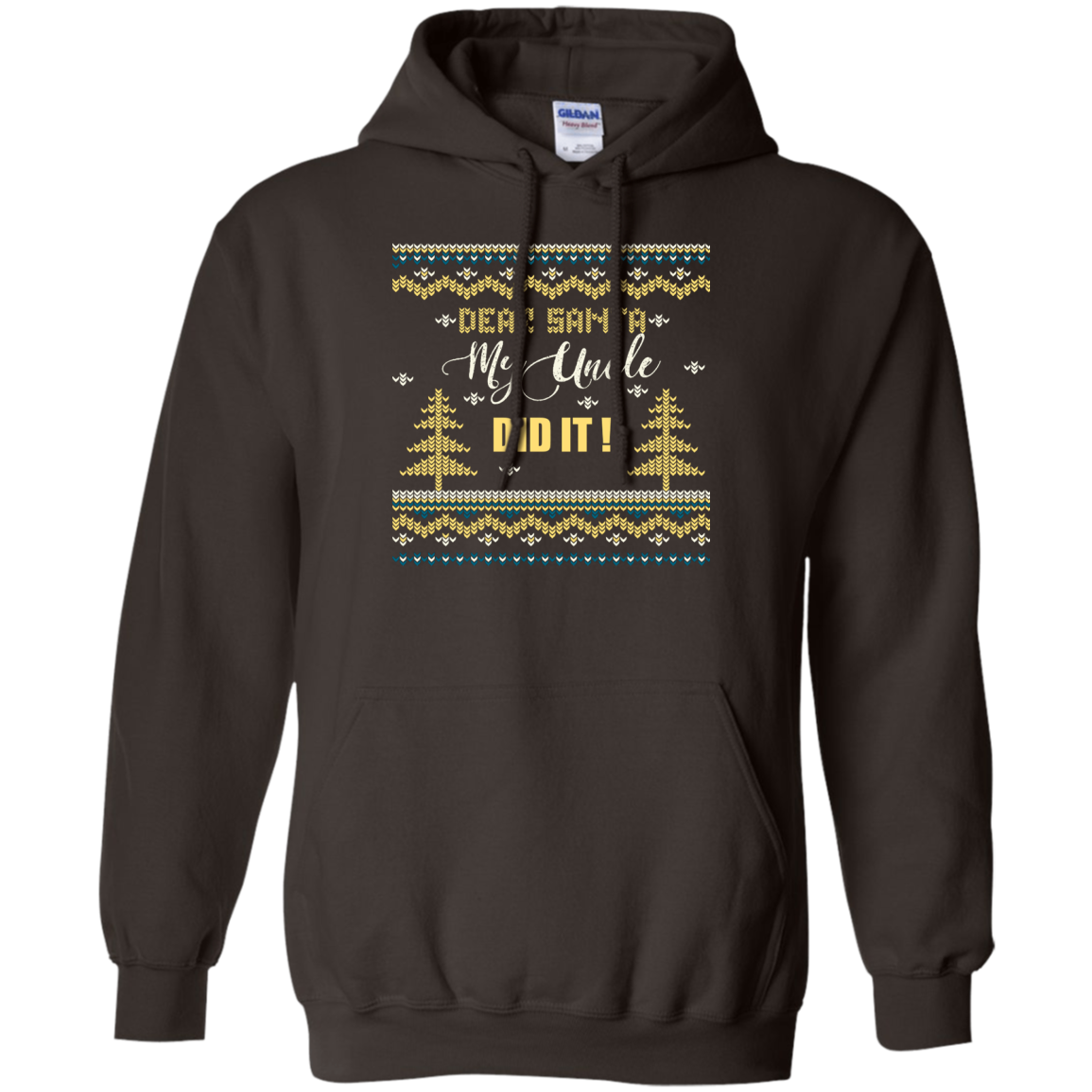 Christmas T-shirt Dear Santa My Uncle Did It Dark Chocolate