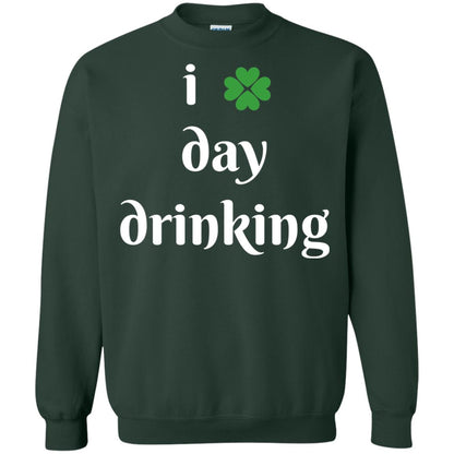 I Day Drinking Funny St Patricks Day T-shirt Forest Green
