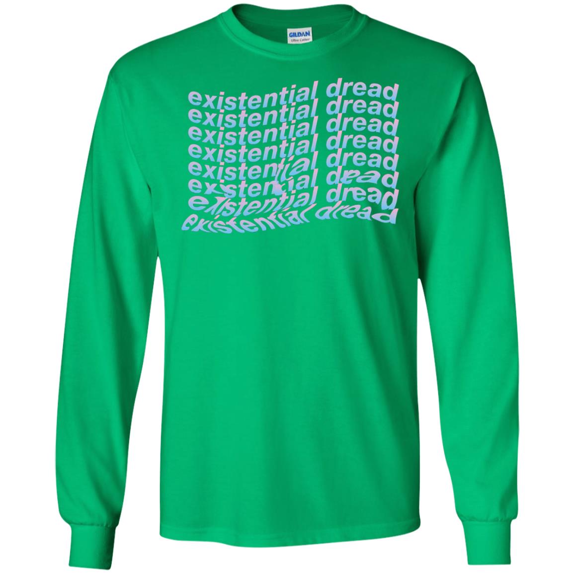 Existential Dread Waves Melting Distortion Aesthetic T-shirt Irish Green