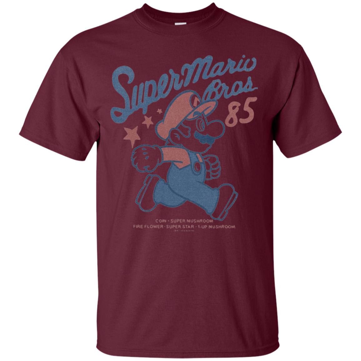 Nintendo Super Mario Brothers 85 Vintage Stars T-shirt Maroon