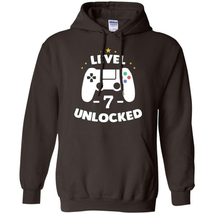 Level 7 Unlocked Gamer T-shirt Dark Chocolate