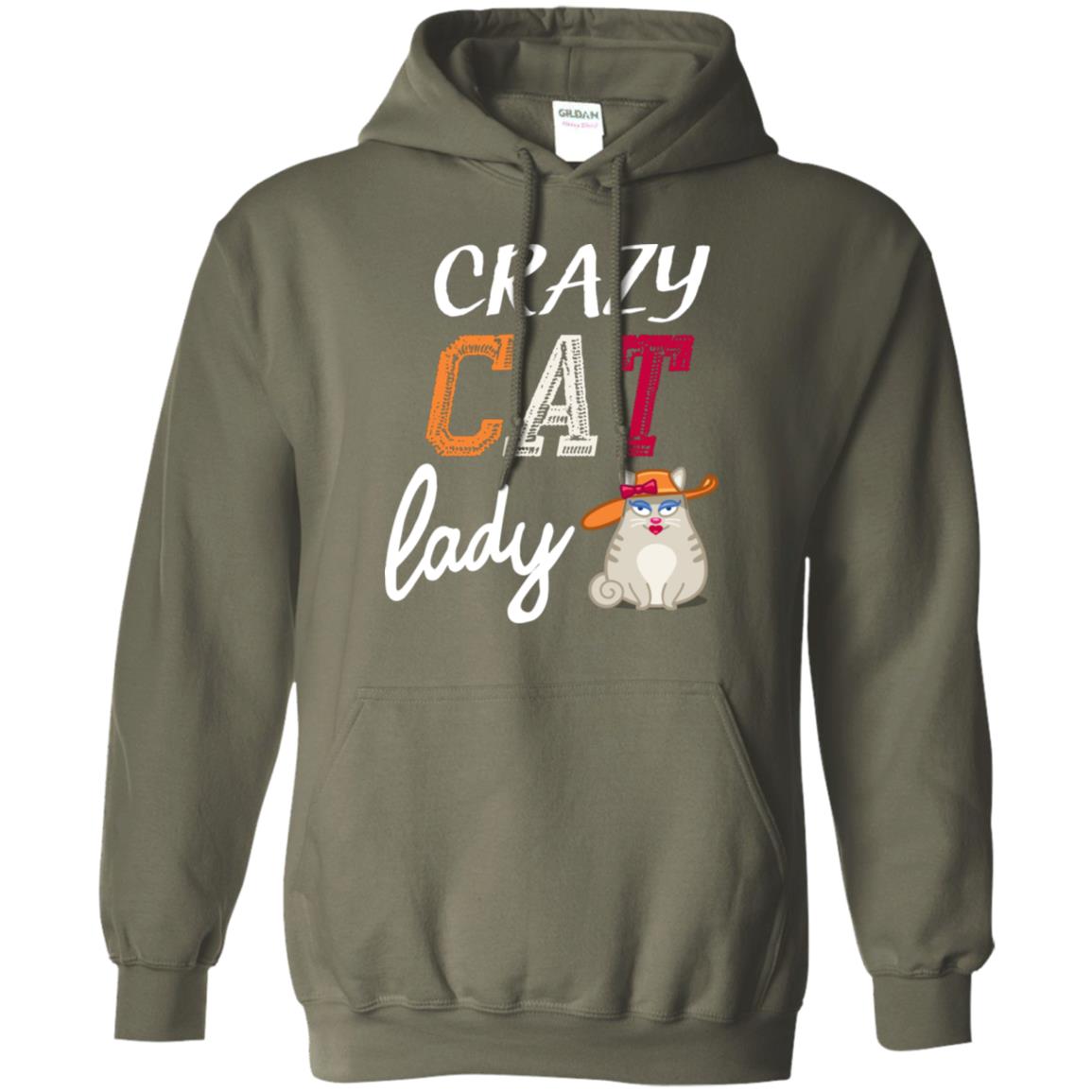 Crazy Cat Lady Chicken Shirt For Girls Womens Military Green