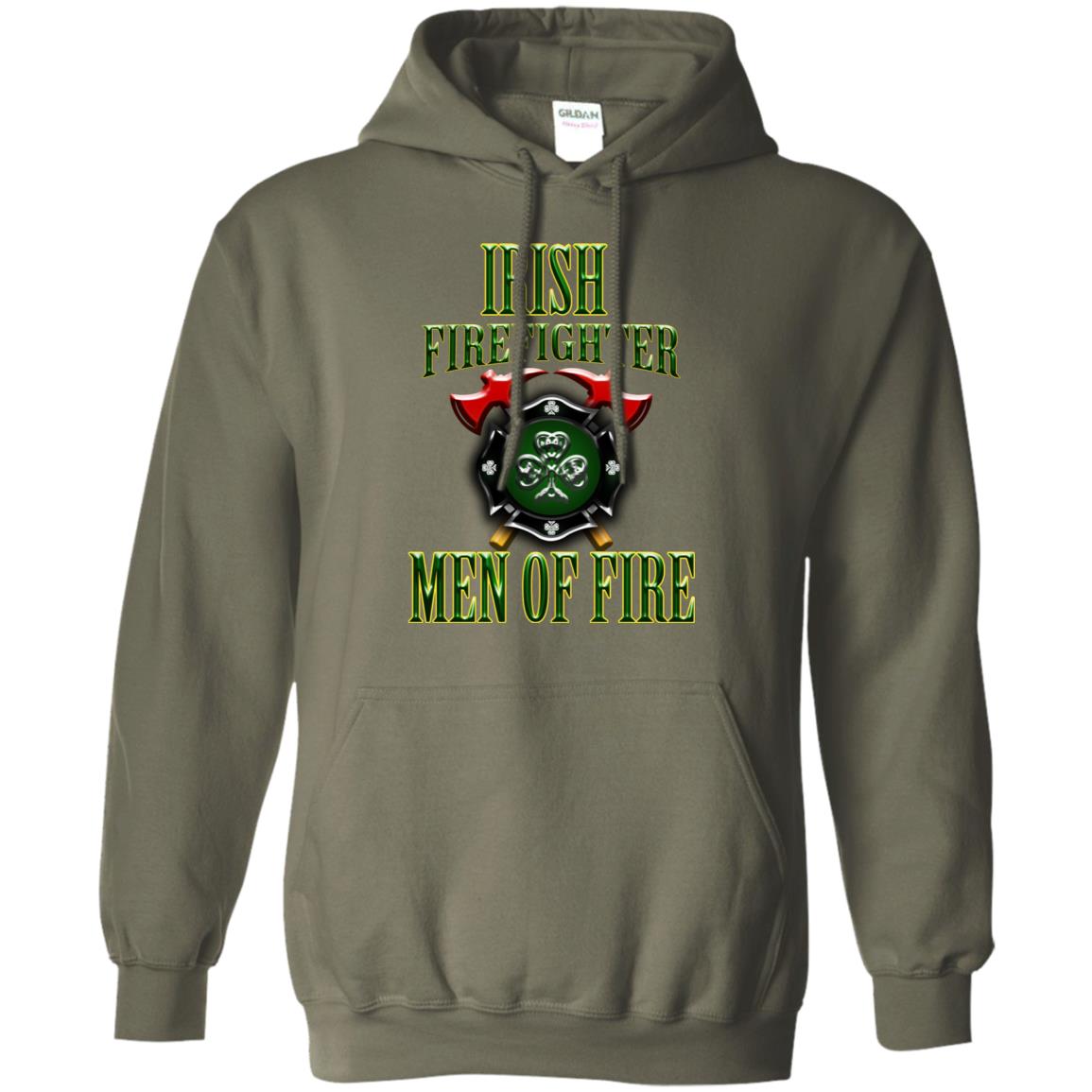 Irsh Firefighter Men Of Fire Irish Fireman Gift Shirt Military Green