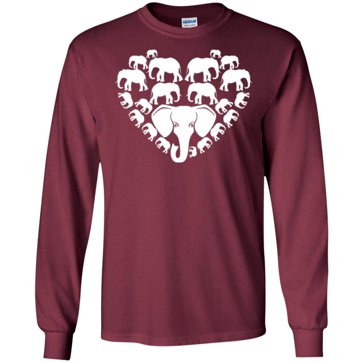 Elephant Lovers T-shirt Special Elephant Heart Maroon