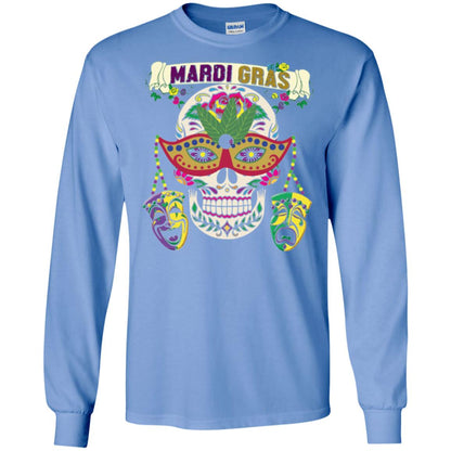 Mardi Gras Skull T-shirt Carolina Blue