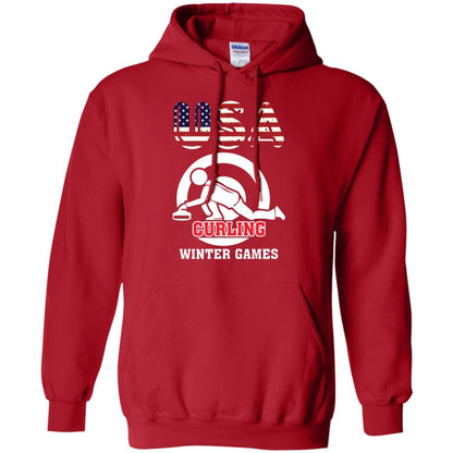 Usa Curling Winter Games Curling Lover T-shirt Red
