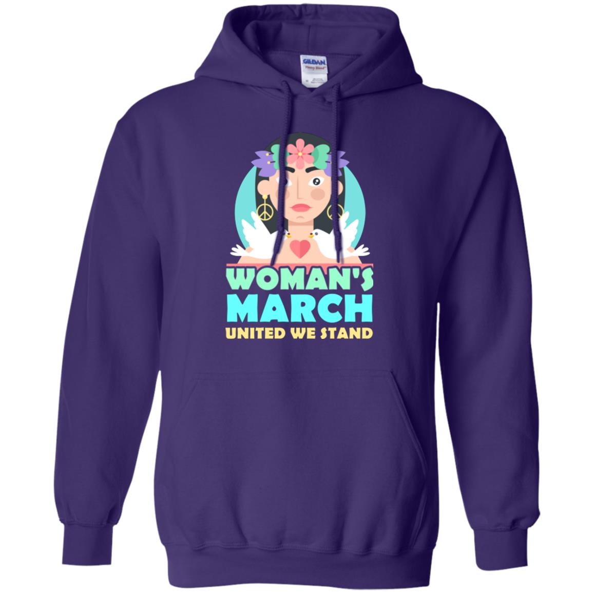 Woman Right T-shirt Womans March United We Stand Purple