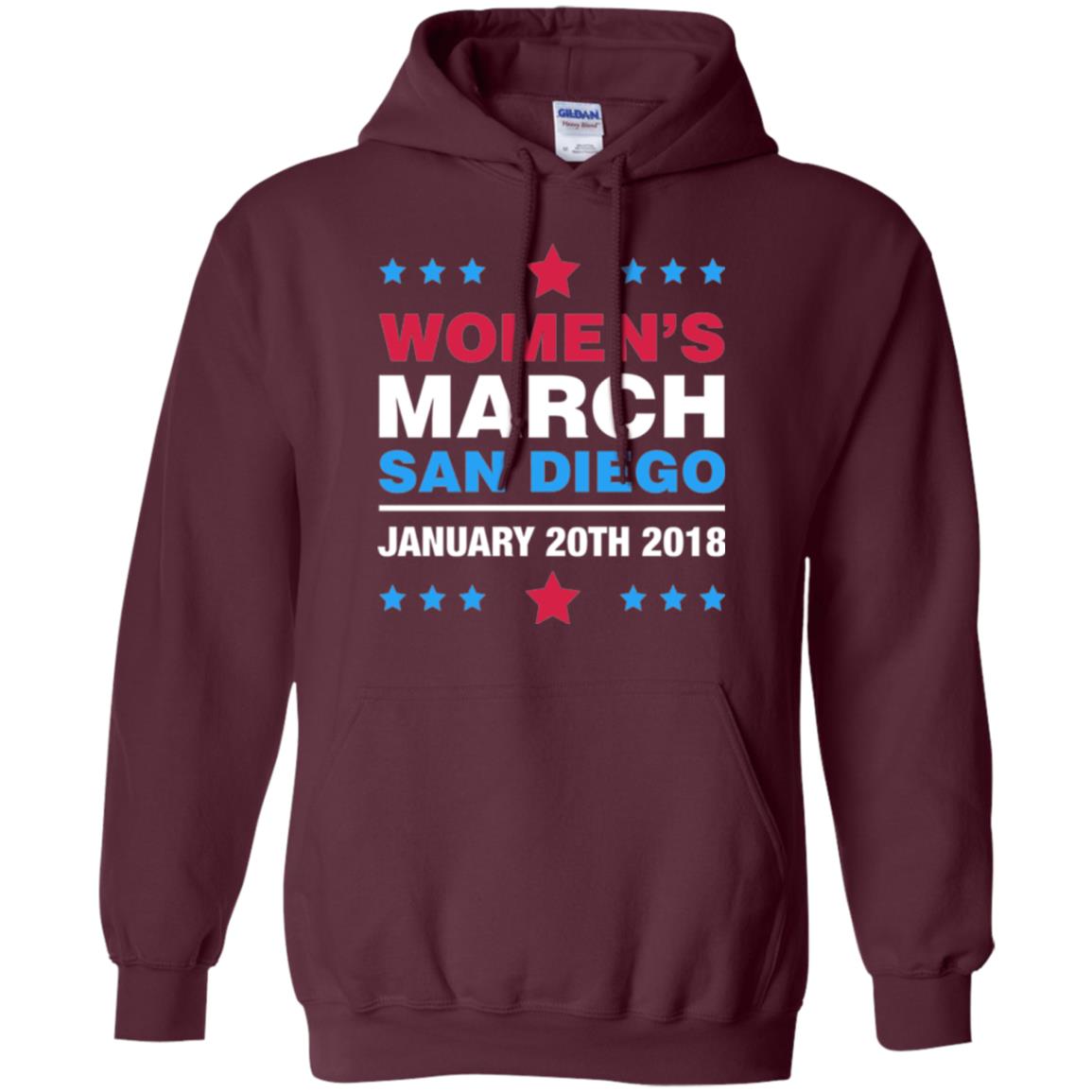 Women's March San Diego January 20th 2018 Protest Women's Right T-shirt Maroon