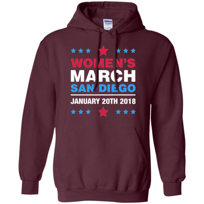 Women's March San Diego January 20th 2018 Protest Women's Right T-shirt Maroon