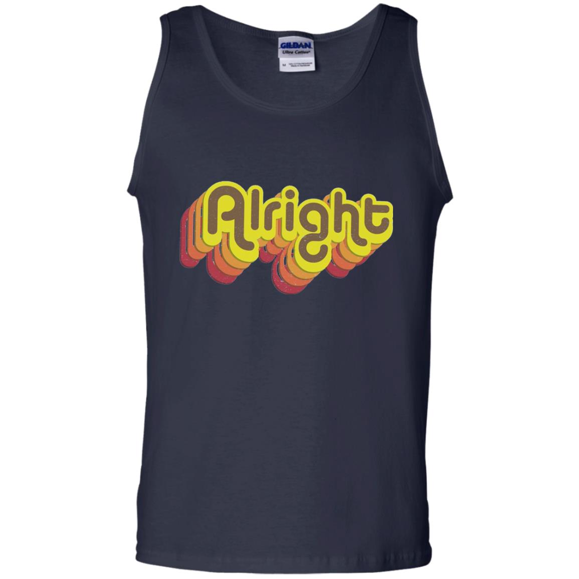 Alright Alright Shirt Funny Retro 70s Navy