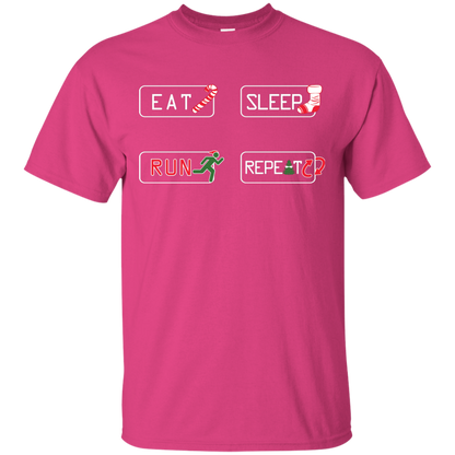 Christmas T-Shirt Eat Sleep Run Repeat Heliconia