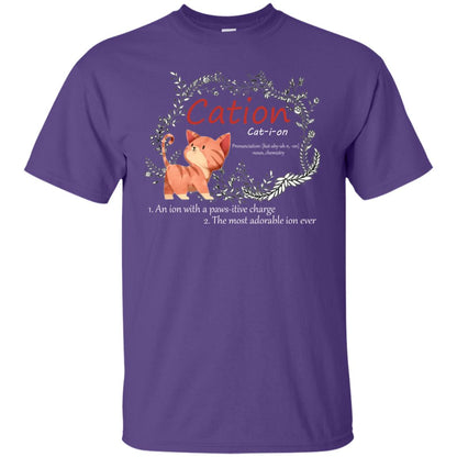Cation An Ion With A Paws-itive Charge The Most Adorable Ion Ever Positive Thinking Day Shirt Purple