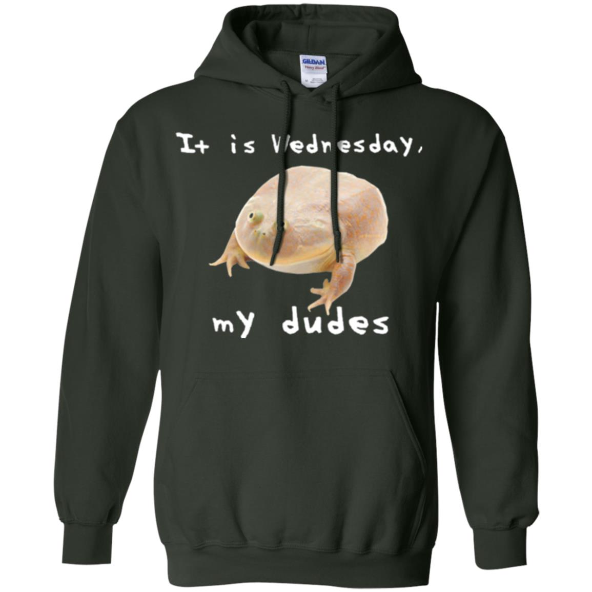 Funny Frog T-shirt It Is Wednesday My Dudes Forest Green