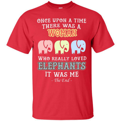 There Was A Woman Who Really Loved Elephants It Was Me Shirt Red