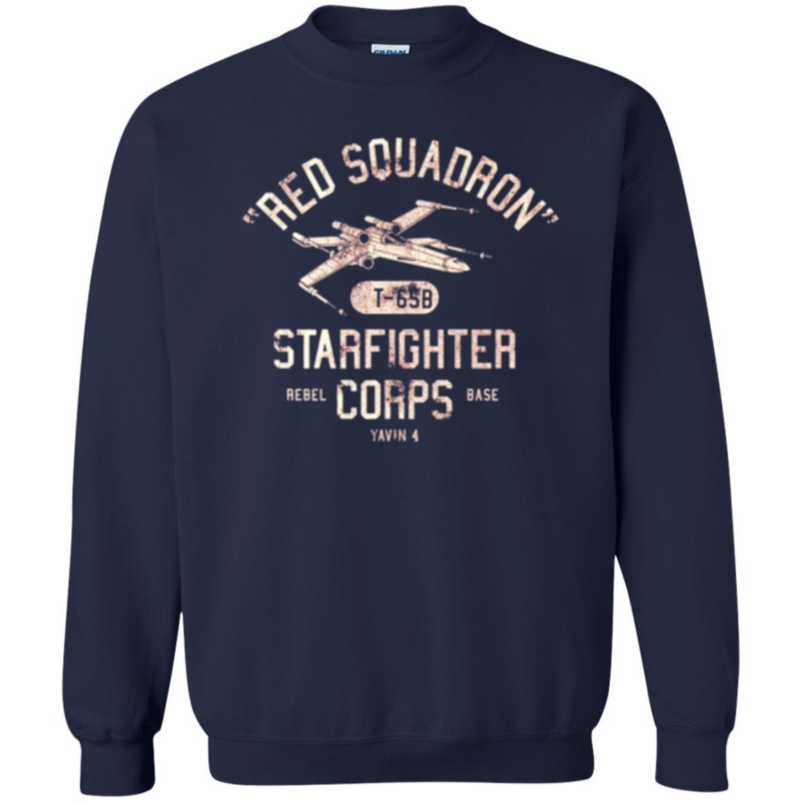 Film T-shirt Red Squadron T-65b Starfighter Rebel Corps Base Navy