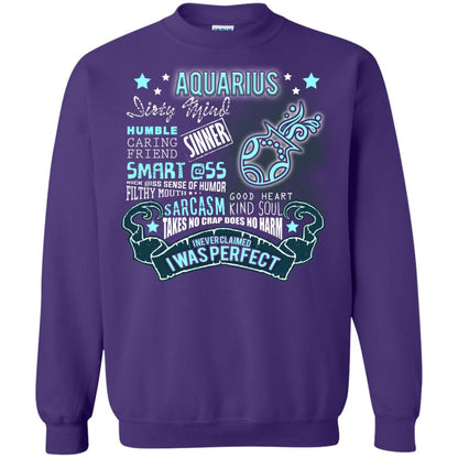 Dirty Mind Humble Caring Friend Filthy Sinner Mouth Good Heart Kind I Never Clamed I Was Perfect Aquarius Birthday Purple