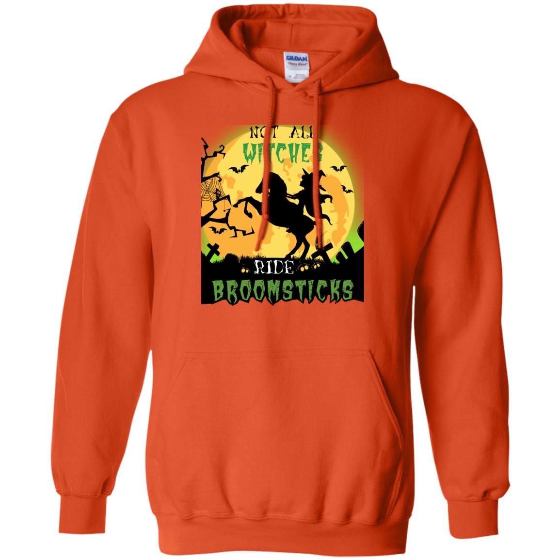 Not All Witches Ride Broomsticks Witches Ride A Horse Funny Halloween Shirt Orange