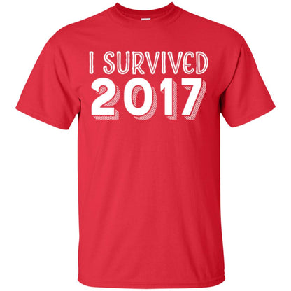 New Year_s T-shirt I Survived 2017 Red