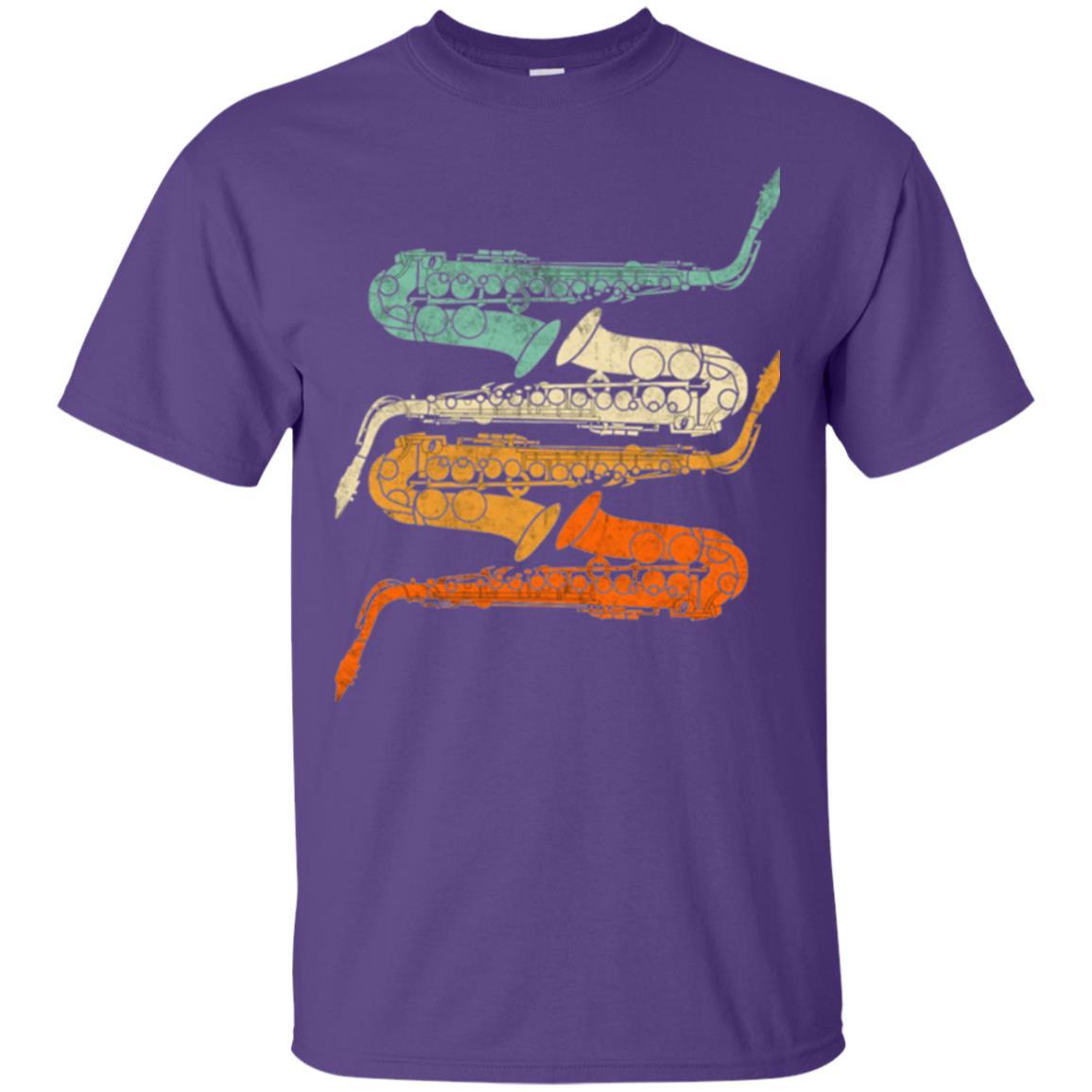 Saxophonist T-shirt Vintage Retro 70s Saxophone Purple