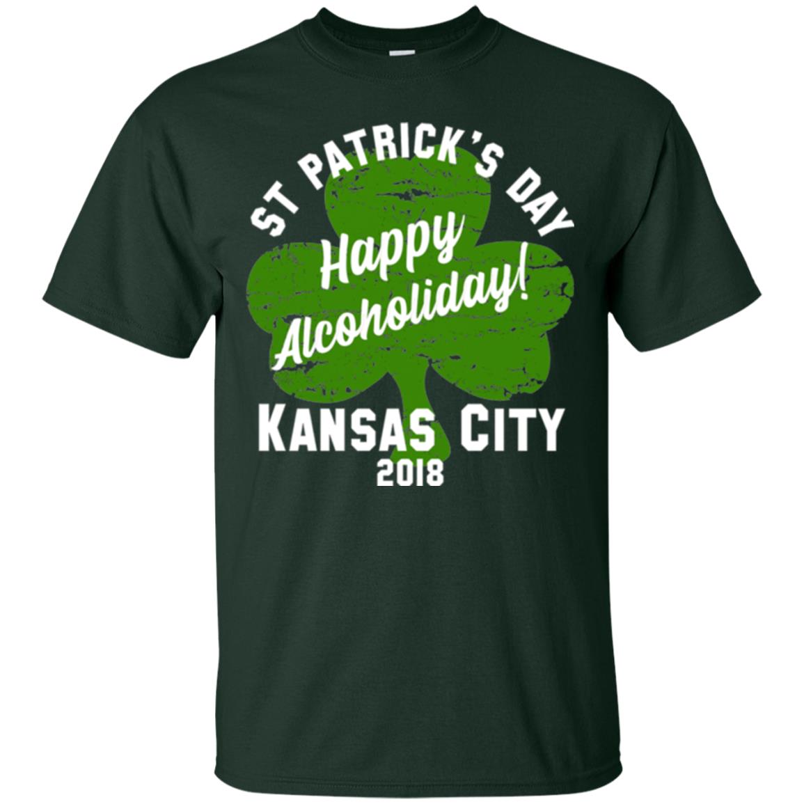 Kansas City 2018 Shamrock St Paddys Green Tshirt St. Patricks Day Forest Green