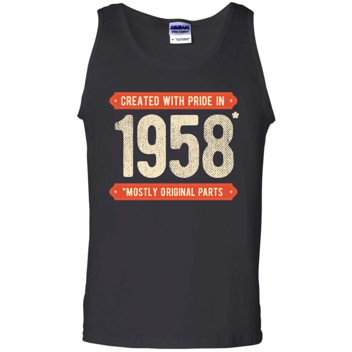 Created With Pride In 1958 Mostly Original Parts 60th Birthday T-shirt Black
