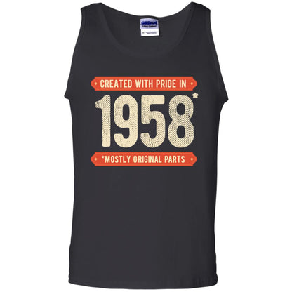 Created With Pride In 1958 Mostly Original Parts 60th Birthday T-shirt Black