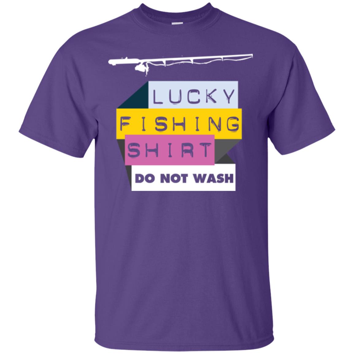 Fisherman T-shirt Lucky Fishing Shirt Do Not Wash Purple