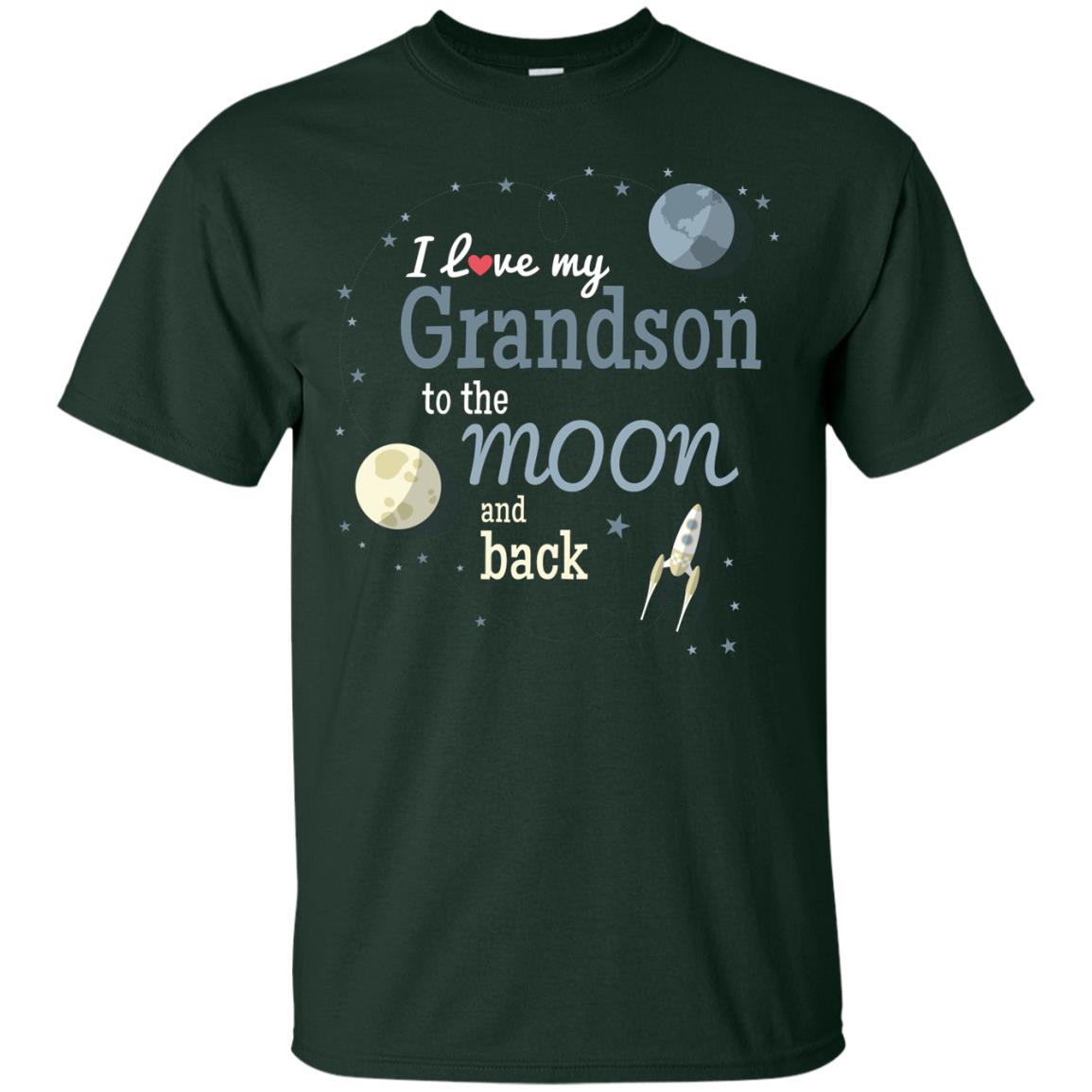 I Love My Grandson To The Moon And Back Grandparents Shirt Forest