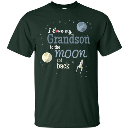 I Love My Grandson To The Moon And Back Grandparents Shirt Forest