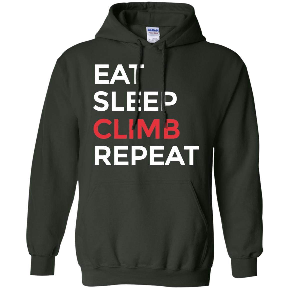 Eat Sleep Climb Repeat Mountain Climber Rock Climbing Shirt Forest Green