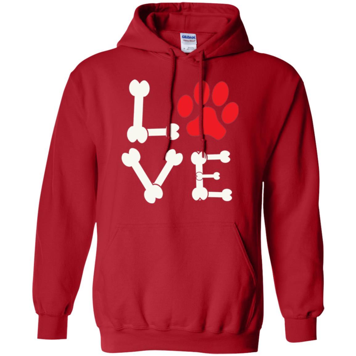 Dog Lover T-shirt Love My Dog Red Pawprint Red