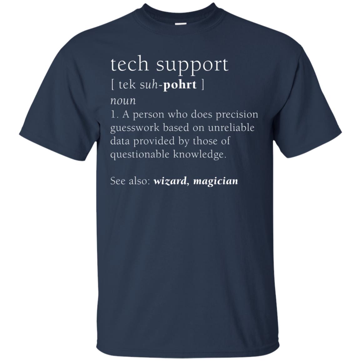 Tech Support Definition Funny Cute Computer Nerd Shirt Navy