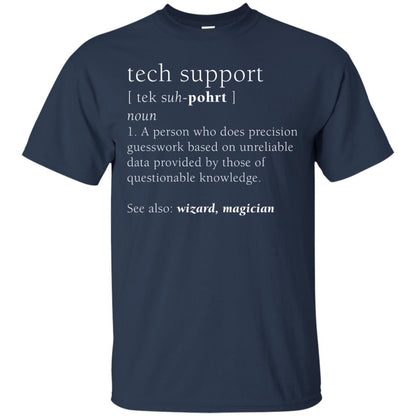 Tech Support Definition Funny Cute Computer Nerd Shirt Navy
