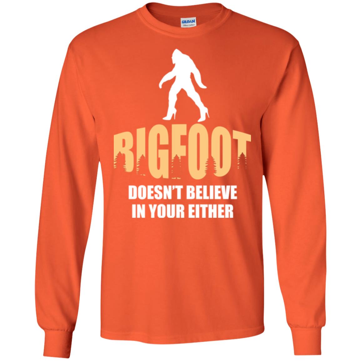 Bigfoot Doesn't Believe In Your Either T-shirt Orange
