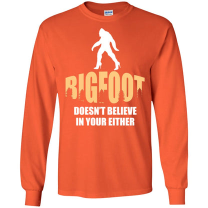 Bigfoot Doesn't Believe In Your Either T-shirt Orange