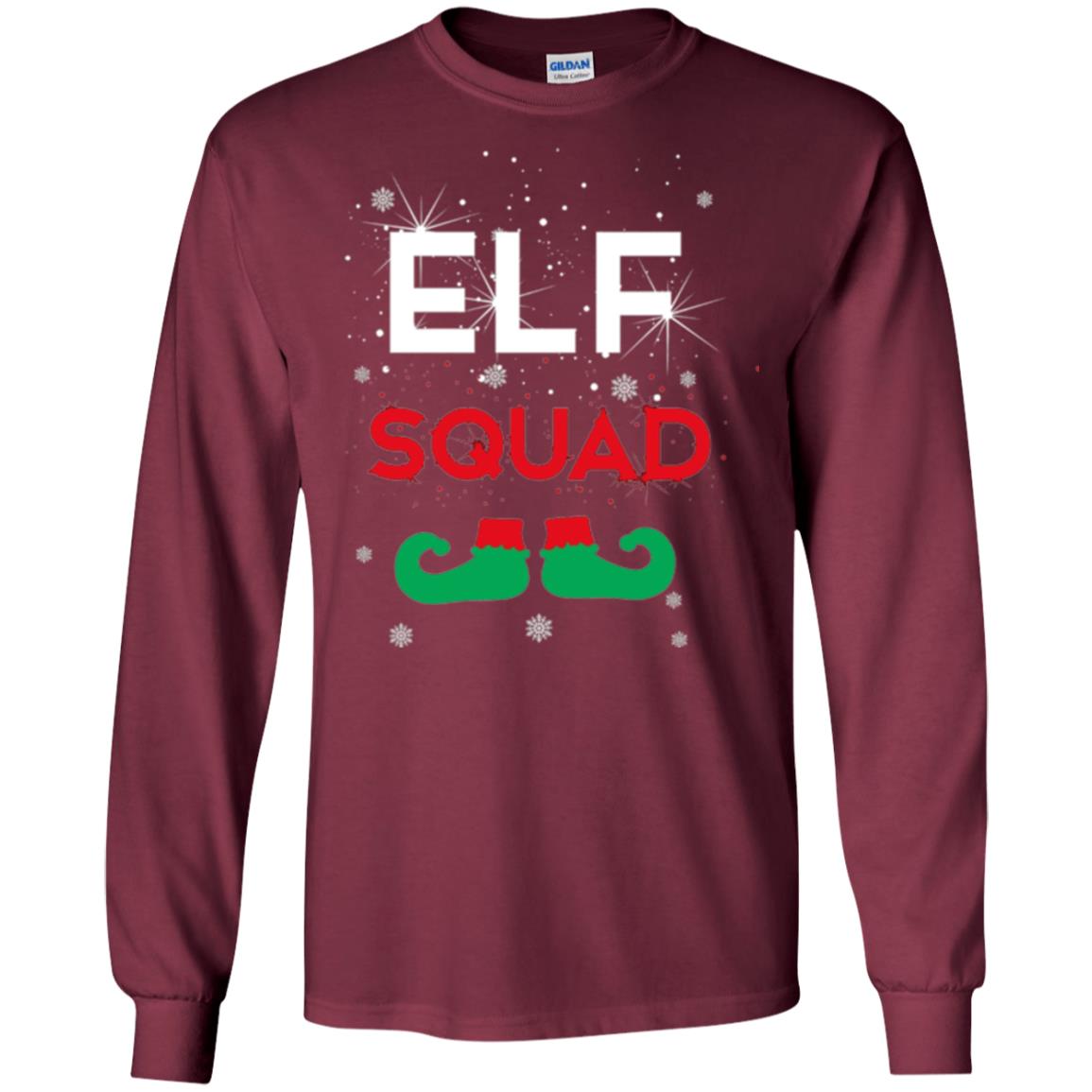 Christmas T-shirt Elf Squad Maroon