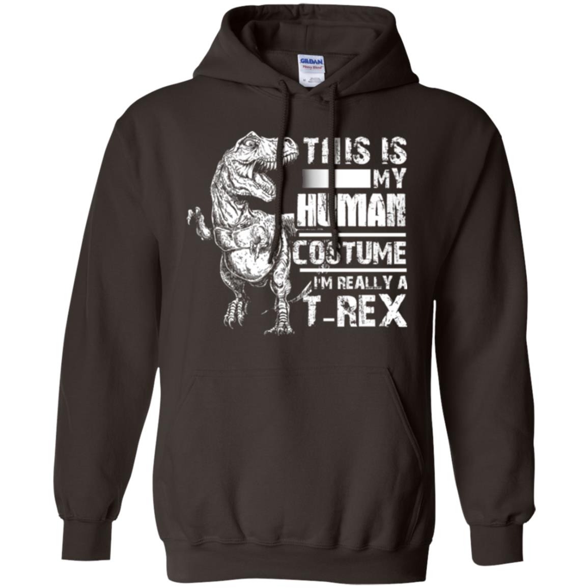 Dinosaus T-shirt This Is My Human Costume Shirt Human Dark Chocolate