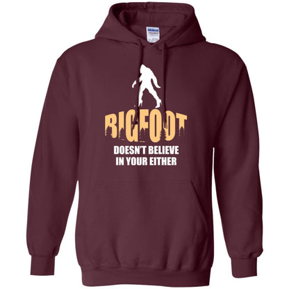 Bigfoot Doesn't Believe In Your Either T-shirt Maroon