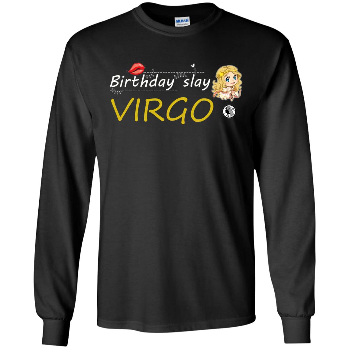 Cute Virgo Girl Birthday Lip Slay T-shirtG240 Gildan LS Ultra Cotton T-Shirt