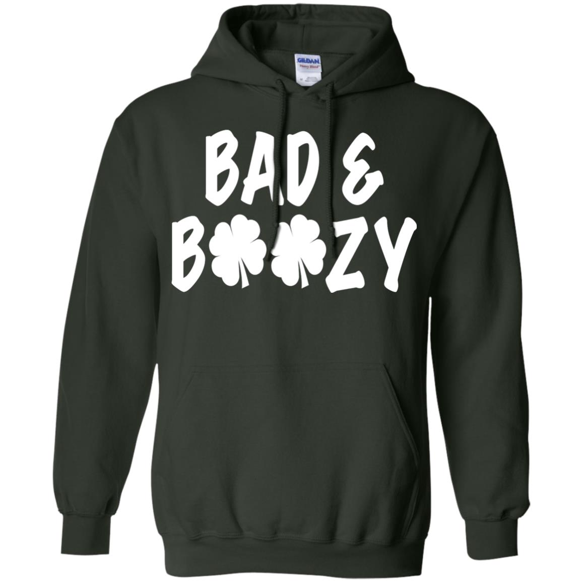 Bad And Boozy St. Patrick_s Day T-shirt Forest Green